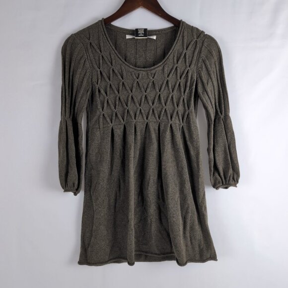 Vintage Max Studio Green Knit Sweater Cable Knit Pattern, Small - Picture 1 of 5